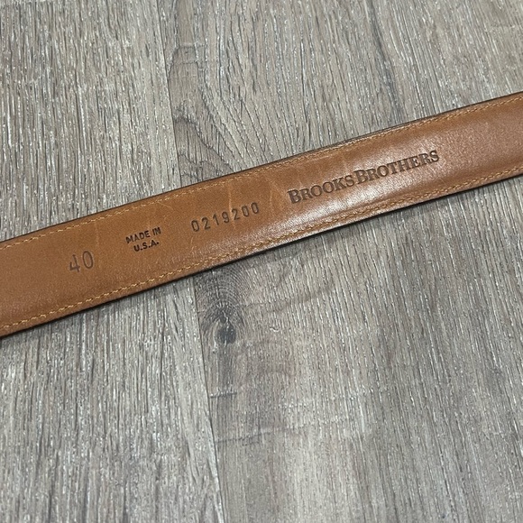 Brooks Brothers 40W Made in USA Genuine Tanned Patina Leather Belt - Picture 3 of 8